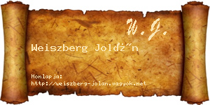 Weiszberg Jolán névjegykártya